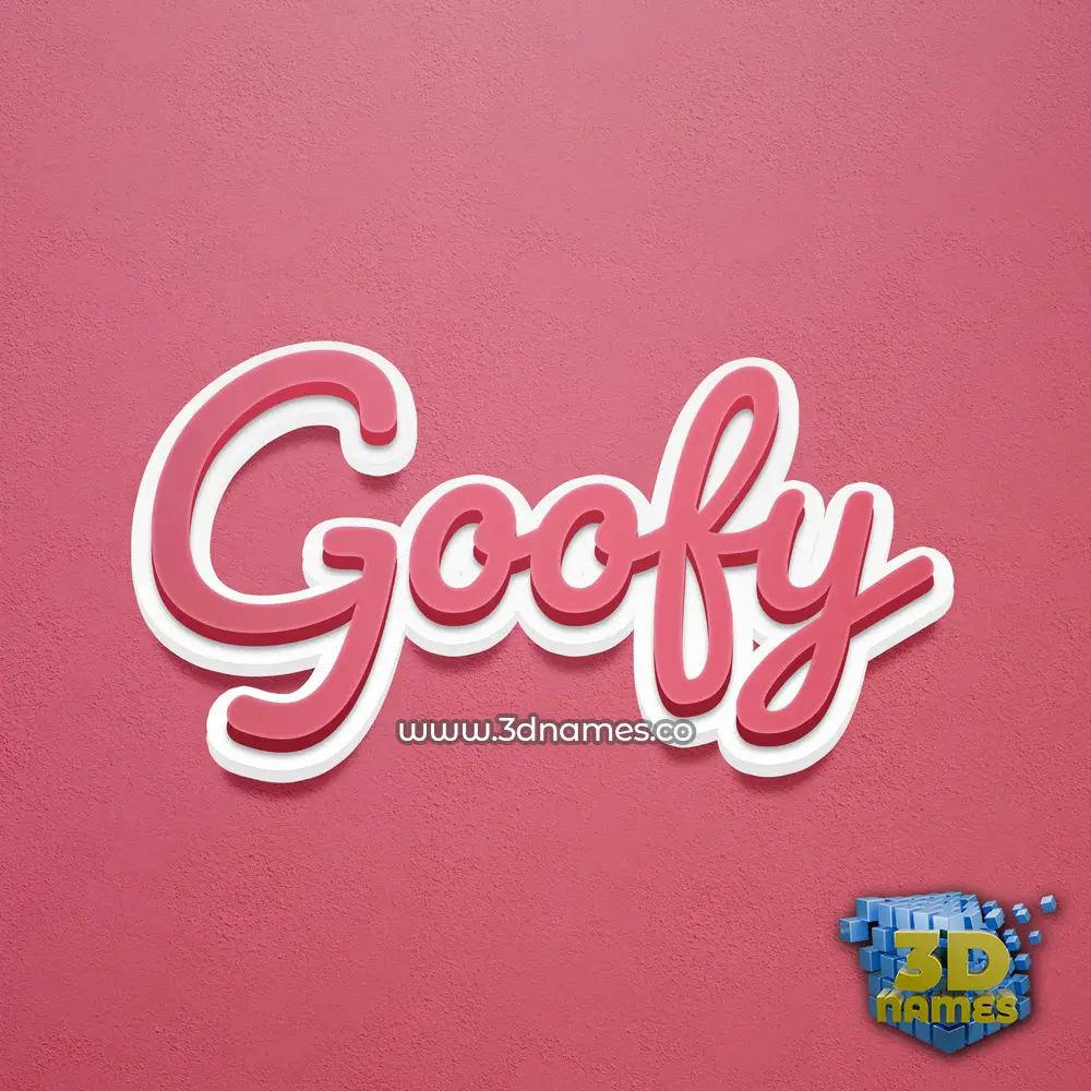 goofy in Red Scribble style - 3D name wallpaper