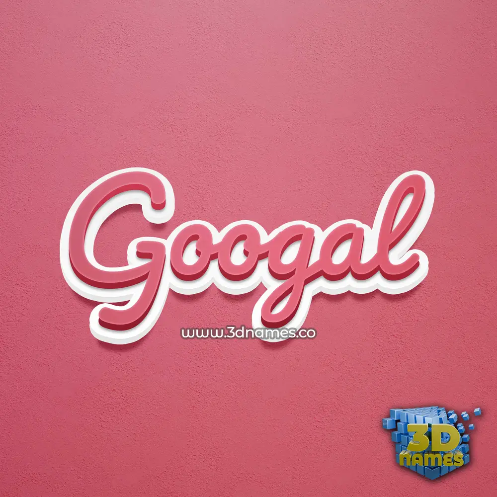 googal in Red Scribble style - 3D name wallpaper
