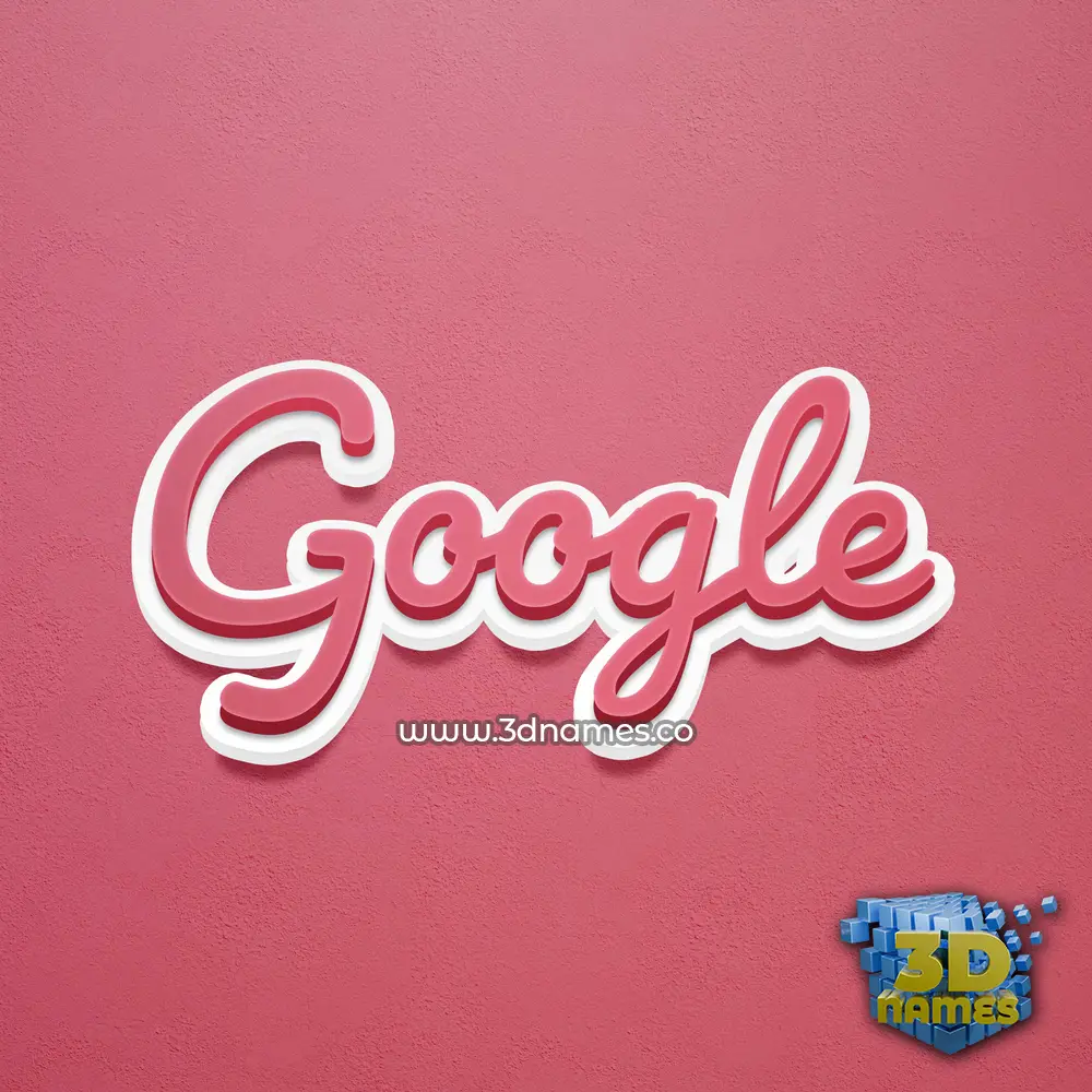 google in Red Scribble style - 3D name wallpaper