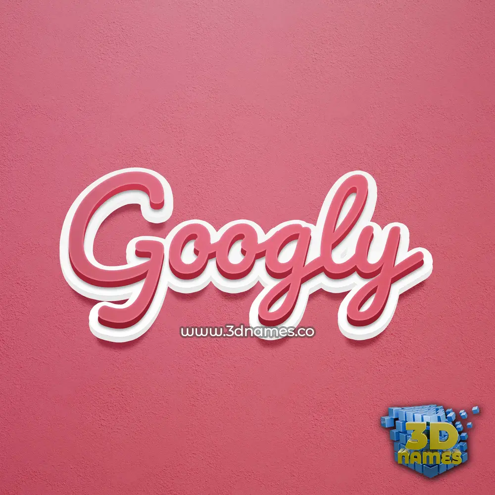 googly in Red Scribble style - 3D name wallpaper
