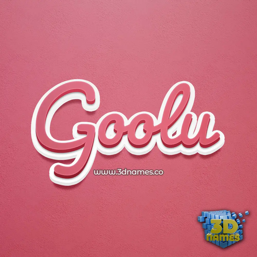 goolu in Red Scribble style - 3D name wallpaper