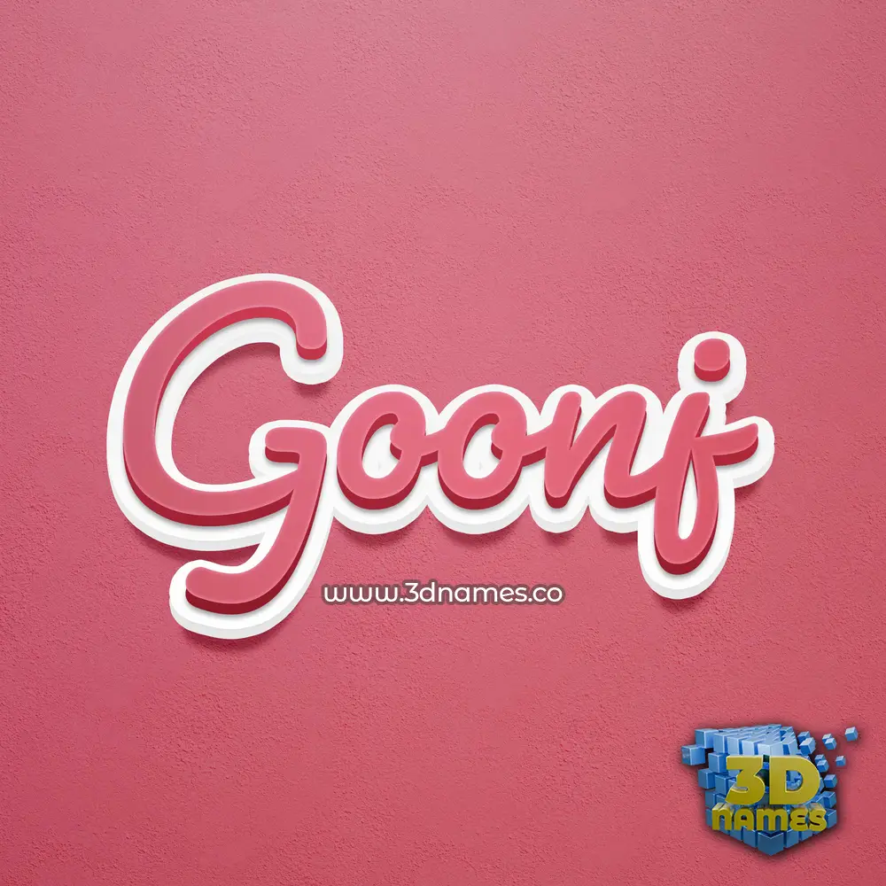 goonj in Red Scribble style - 3D name wallpaper
