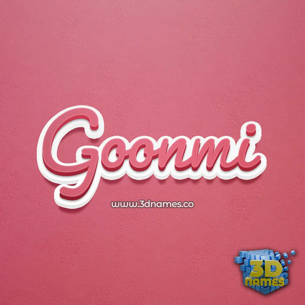 goonmi in Red Scribble style - 3D name wallpaper