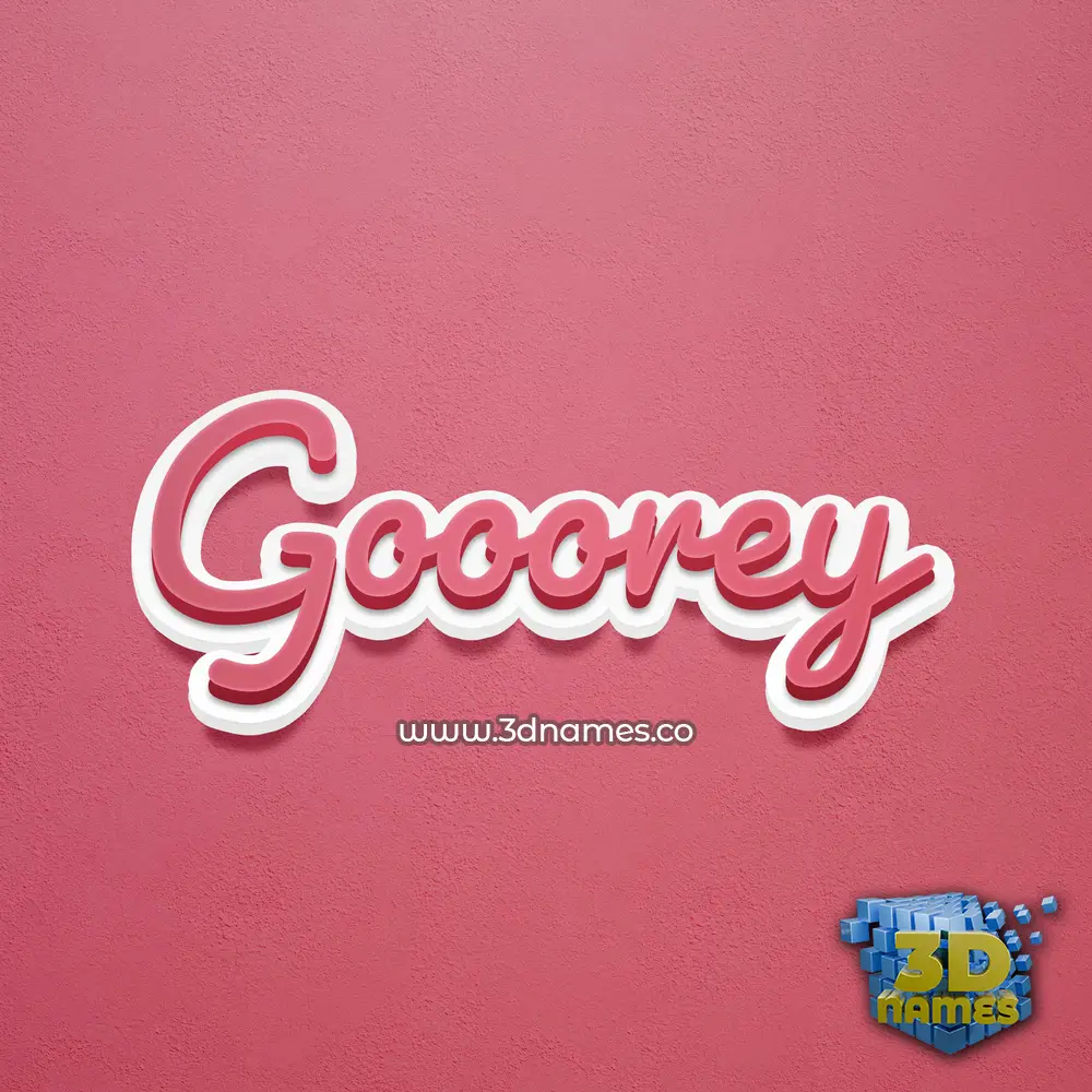 gooorey in Red Scribble style - 3D name wallpaper
