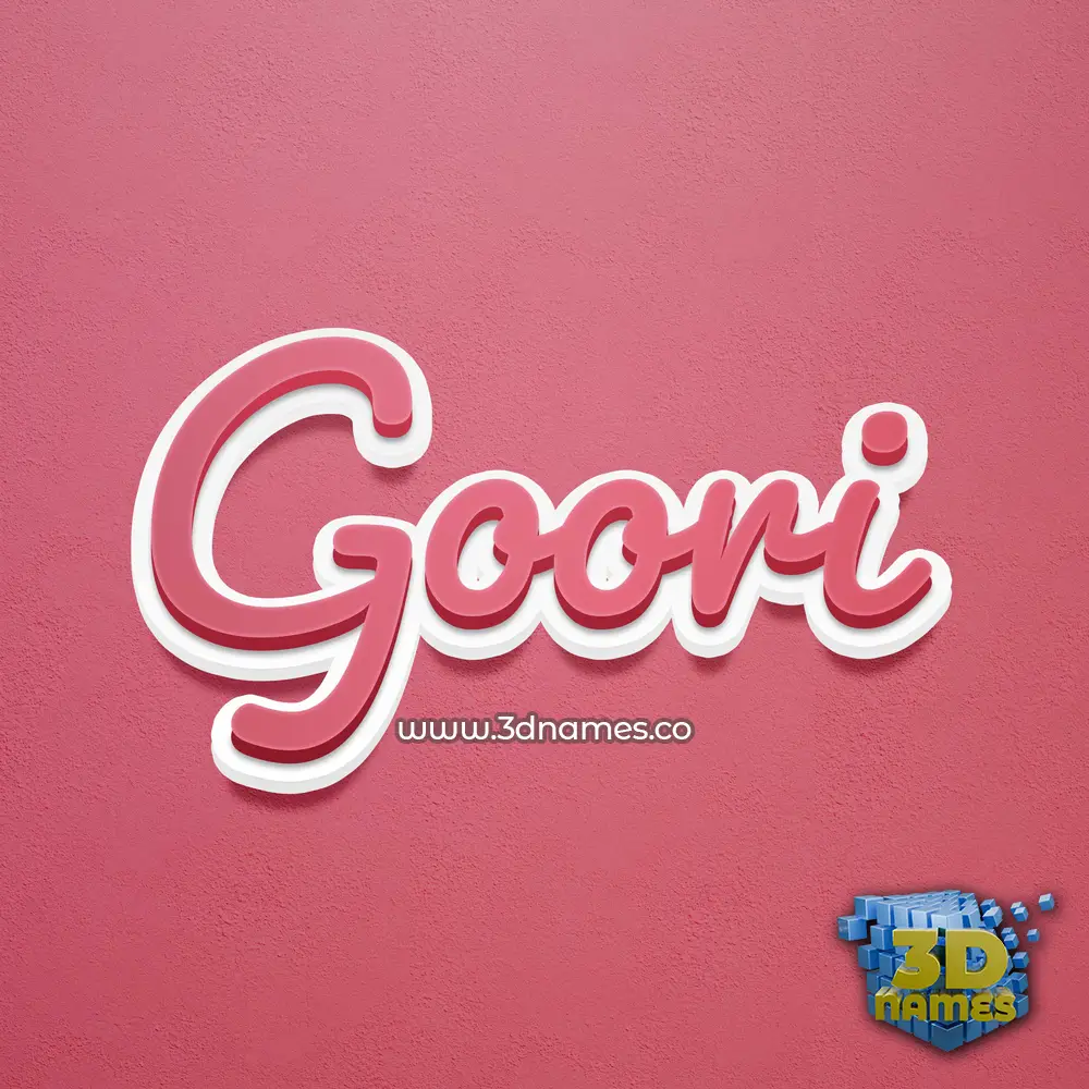 goori in Red Scribble style - 3D name wallpaper