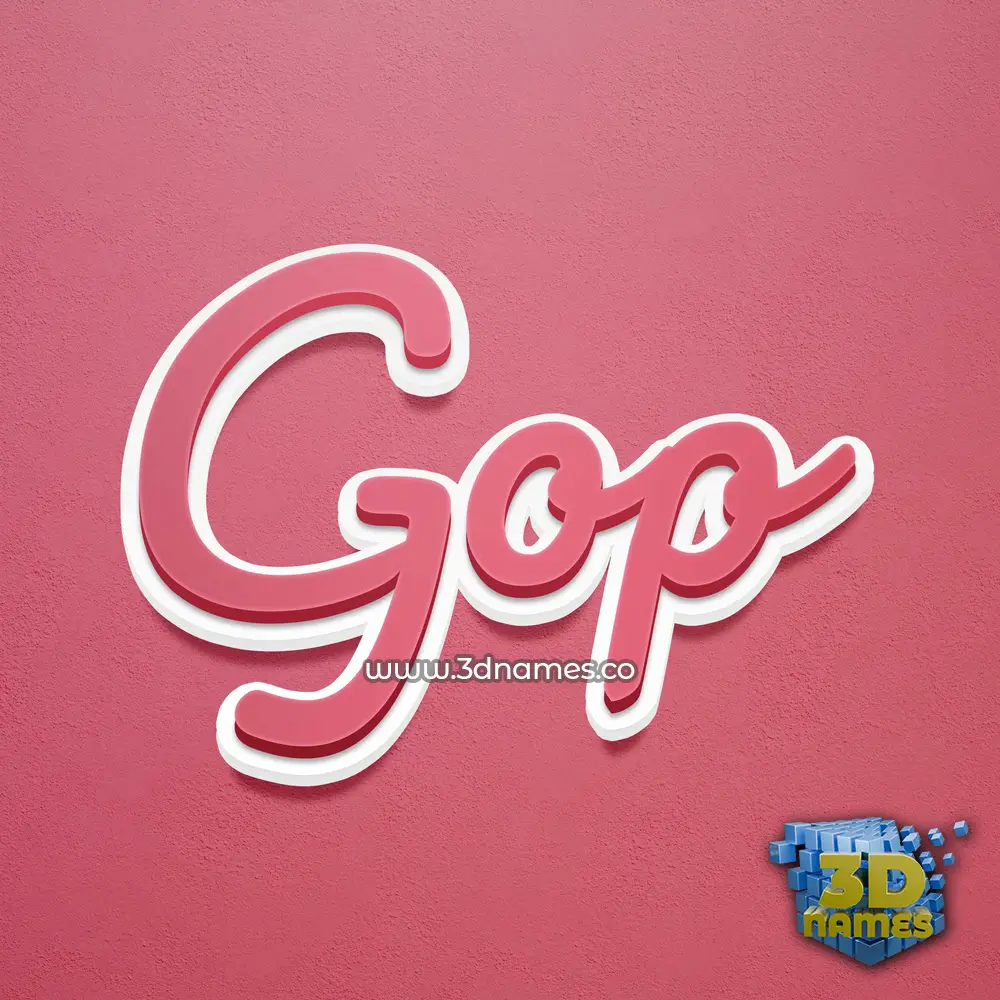 gop in Red Scribble style - 3D name wallpaper