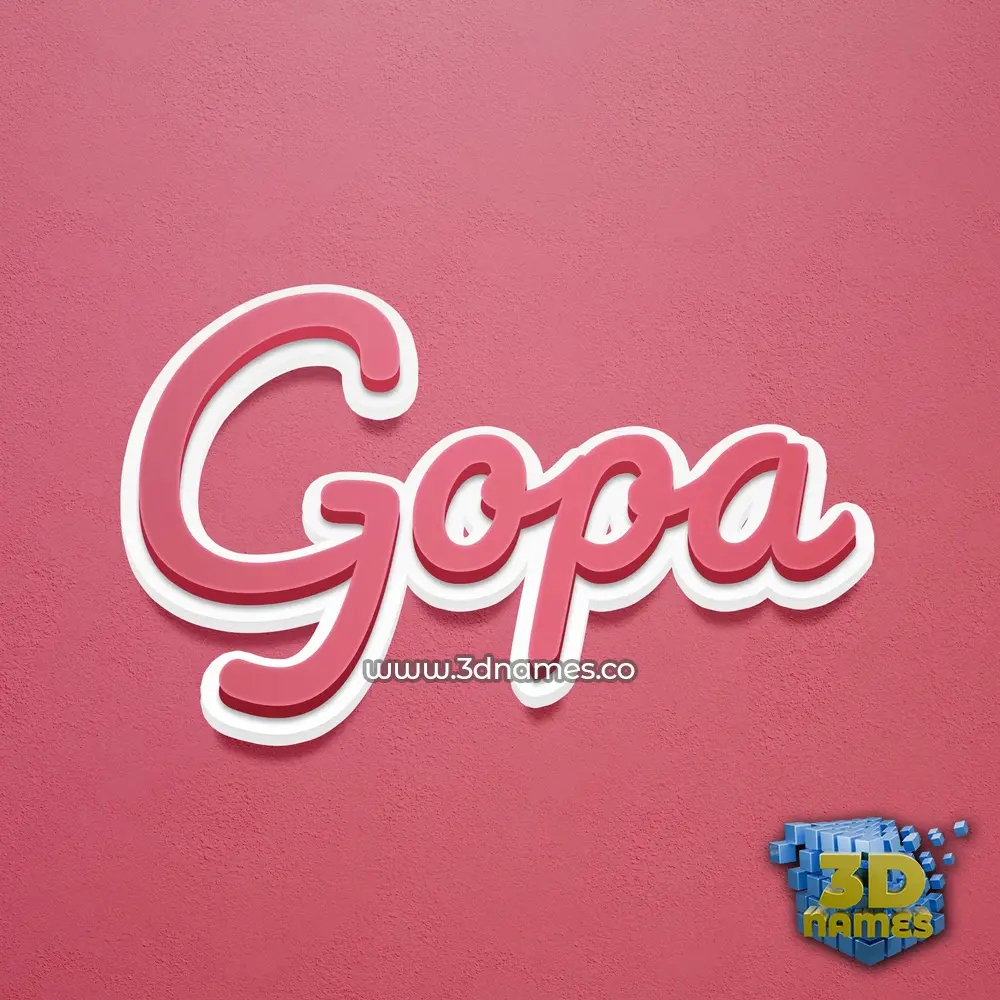 gopa in Red Scribble style - 3D name wallpaper