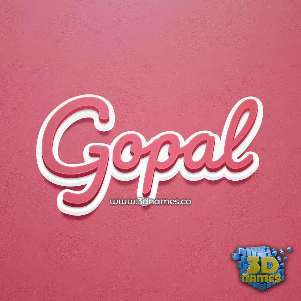 gopal in Red Scribble style - 3D name wallpaper