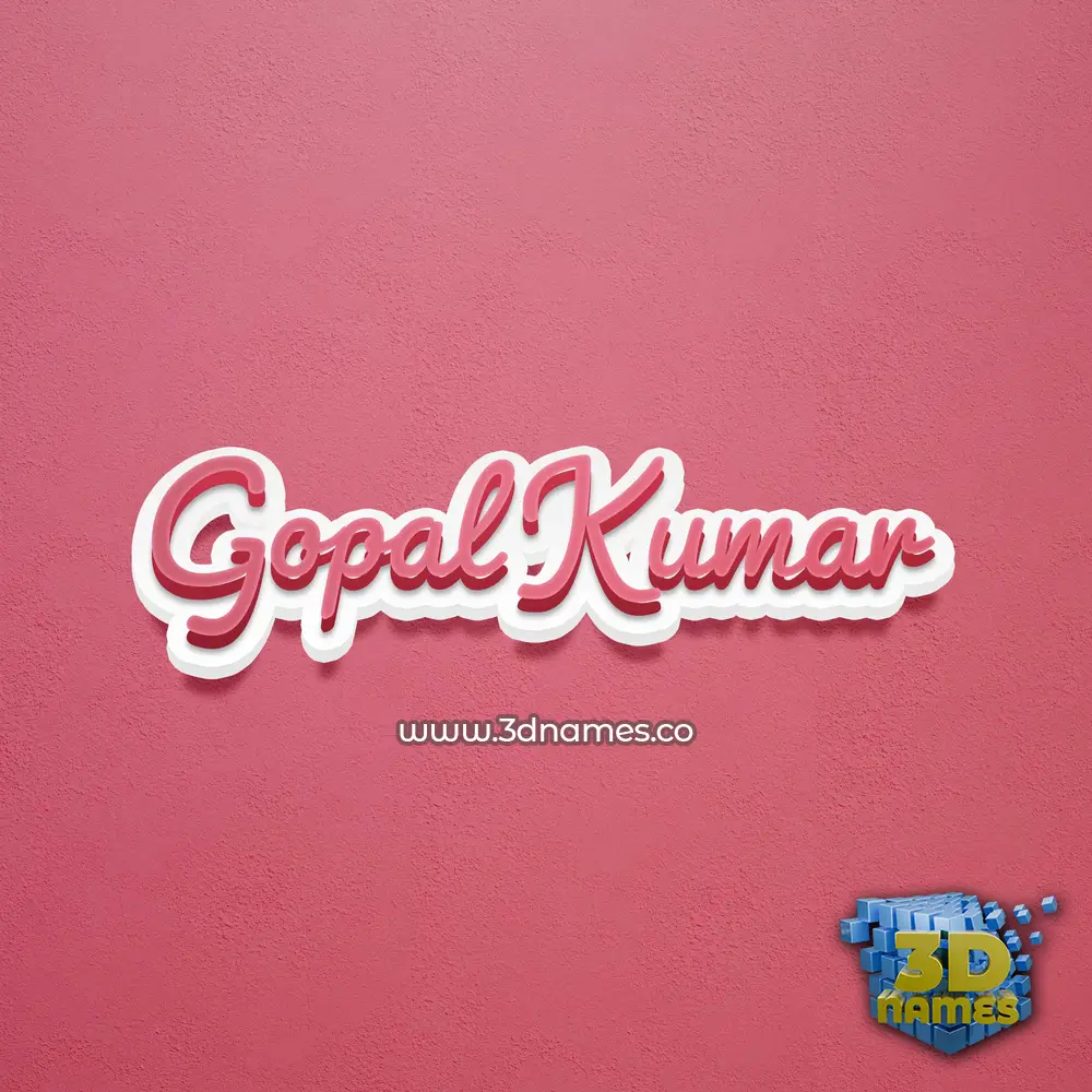 gopal kumar in Red Scribble style - 3D name wallpaper