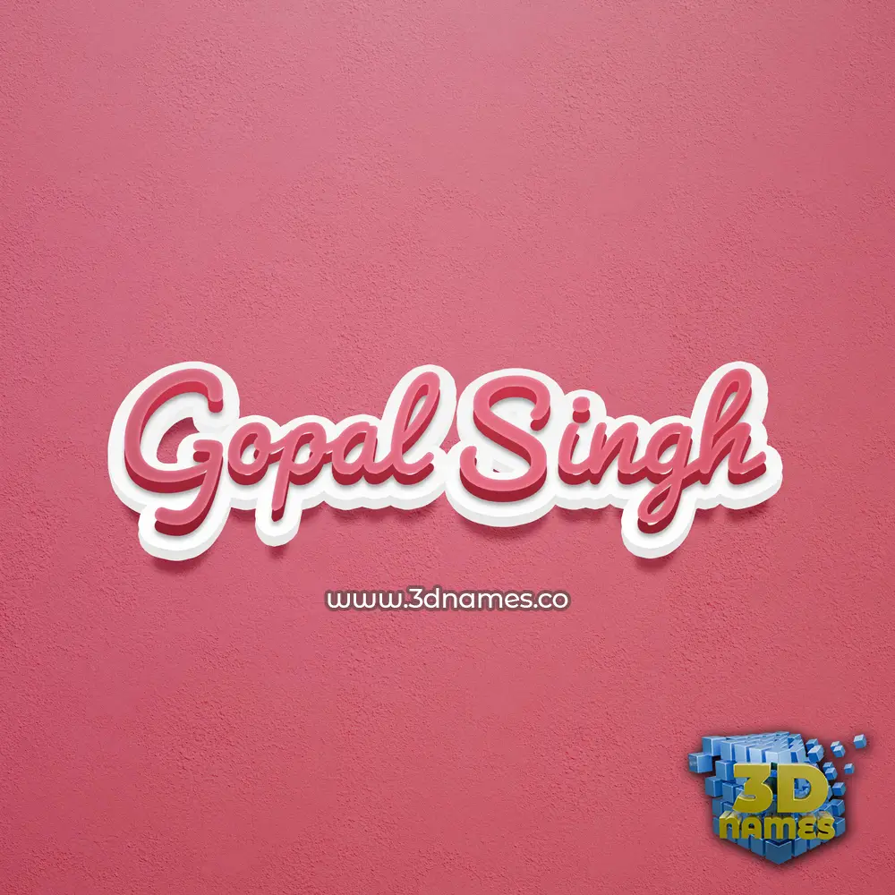 gopal singh in Red Scribble style - 3D name wallpaper
