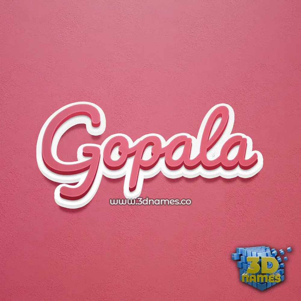 gopala in Red Scribble style - 3D name wallpaper