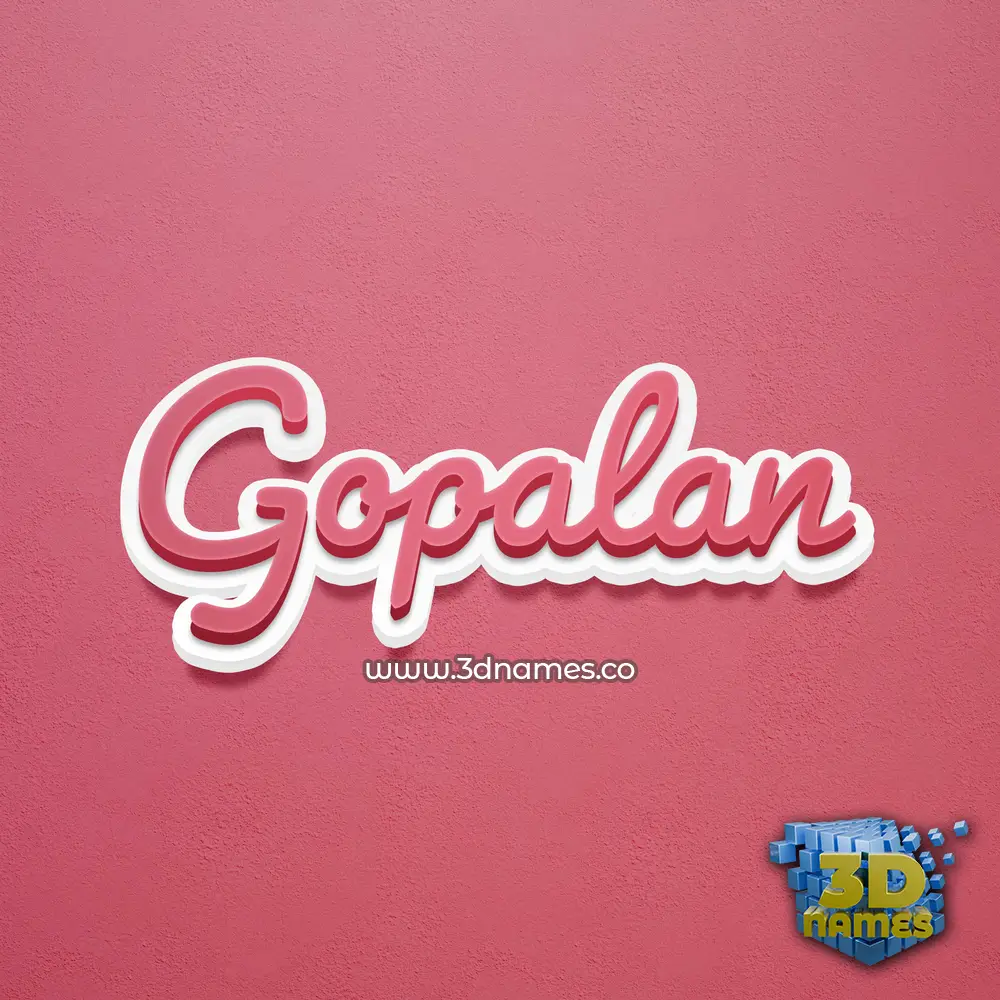 gopalan in Red Scribble style - 3D name wallpaper