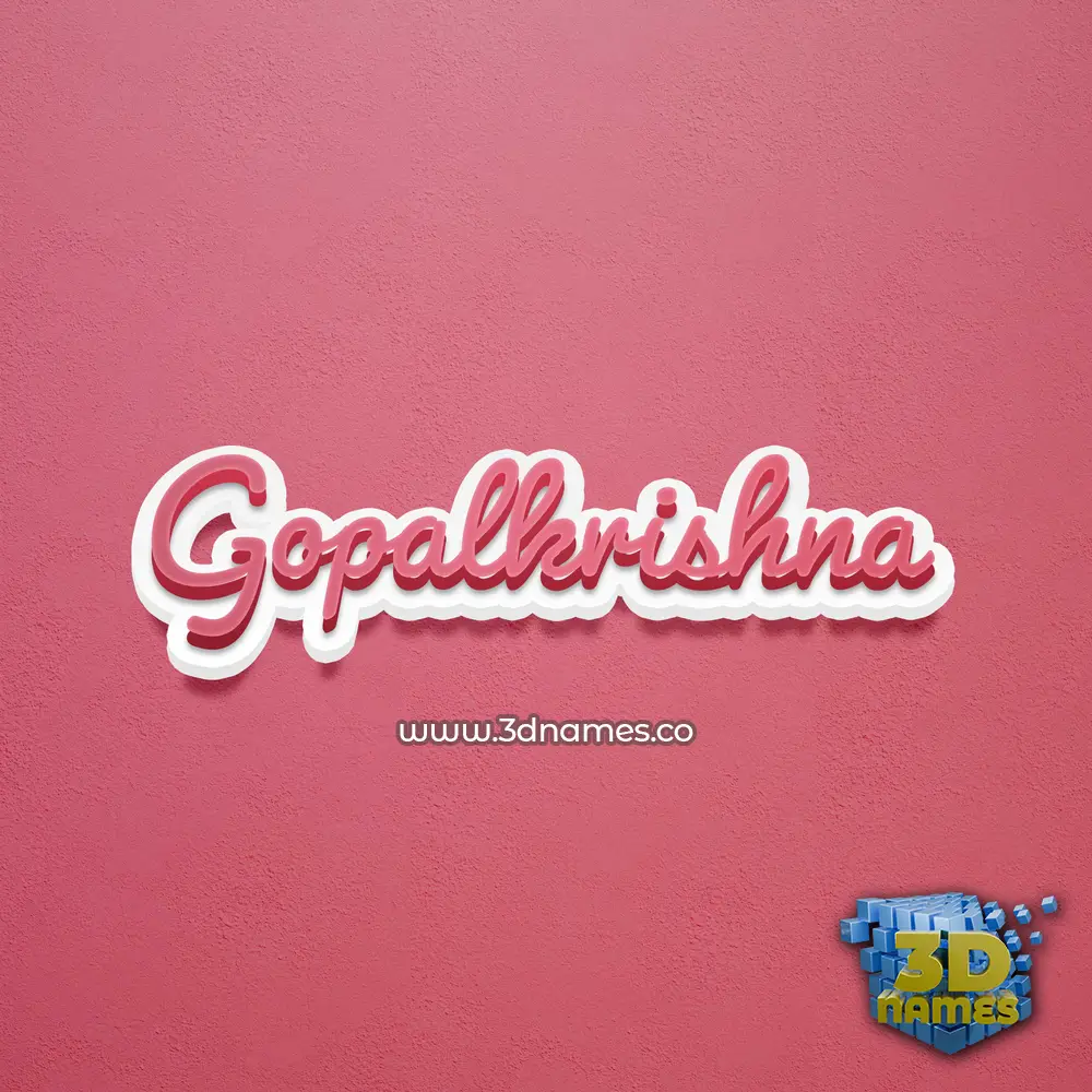 gopalkrishna in Red Scribble style - 3D name wallpaper