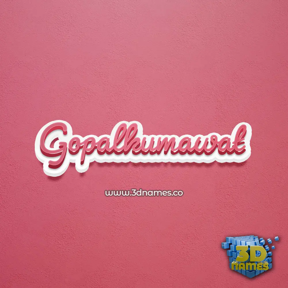 gopalkumawat in Red Scribble style - 3D name wallpaper