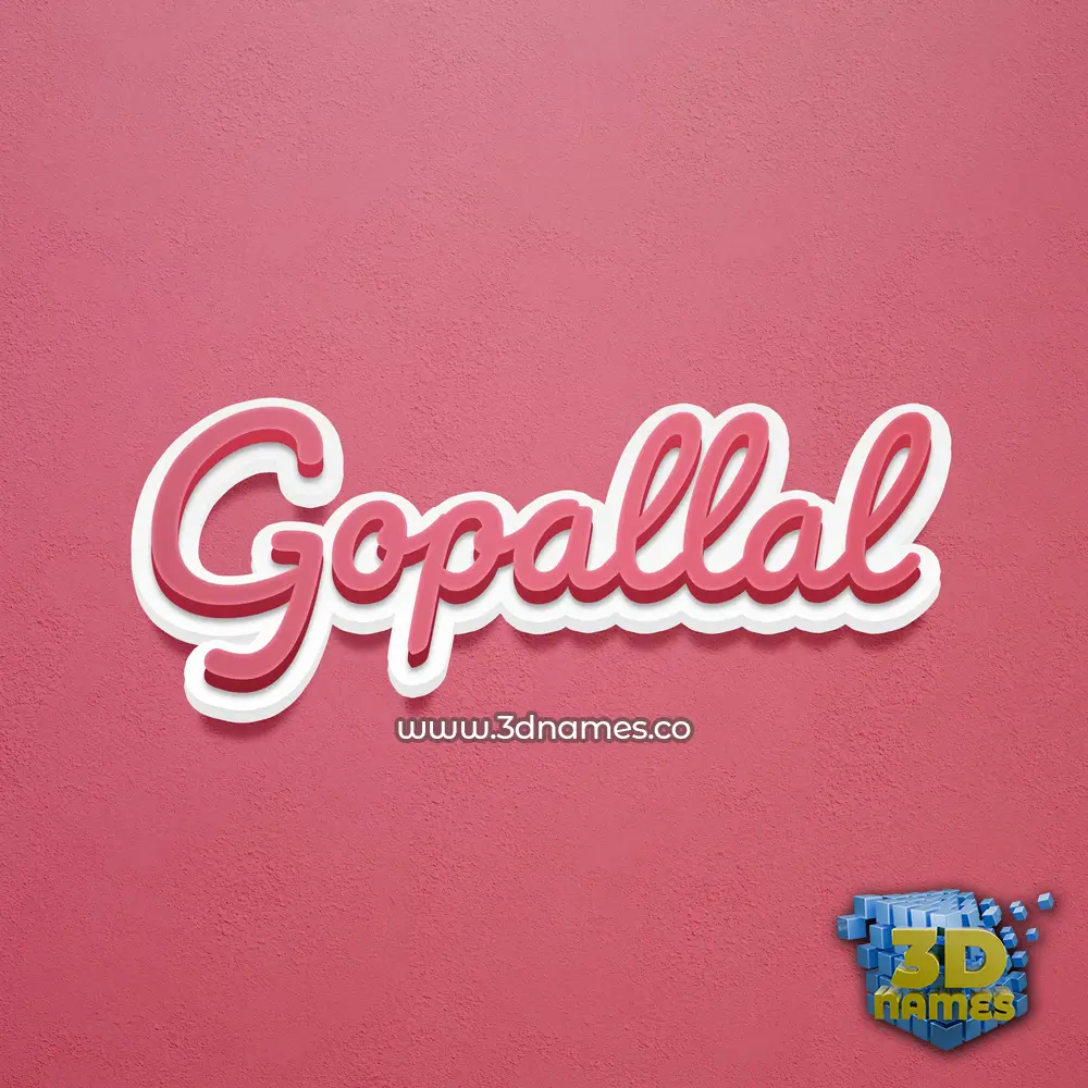 gopallal in Red Scribble style - 3D name wallpaper