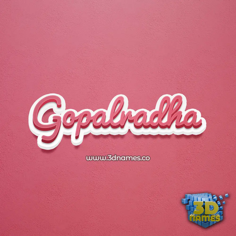 gopalradha in Red Scribble style - 3D name wallpaper