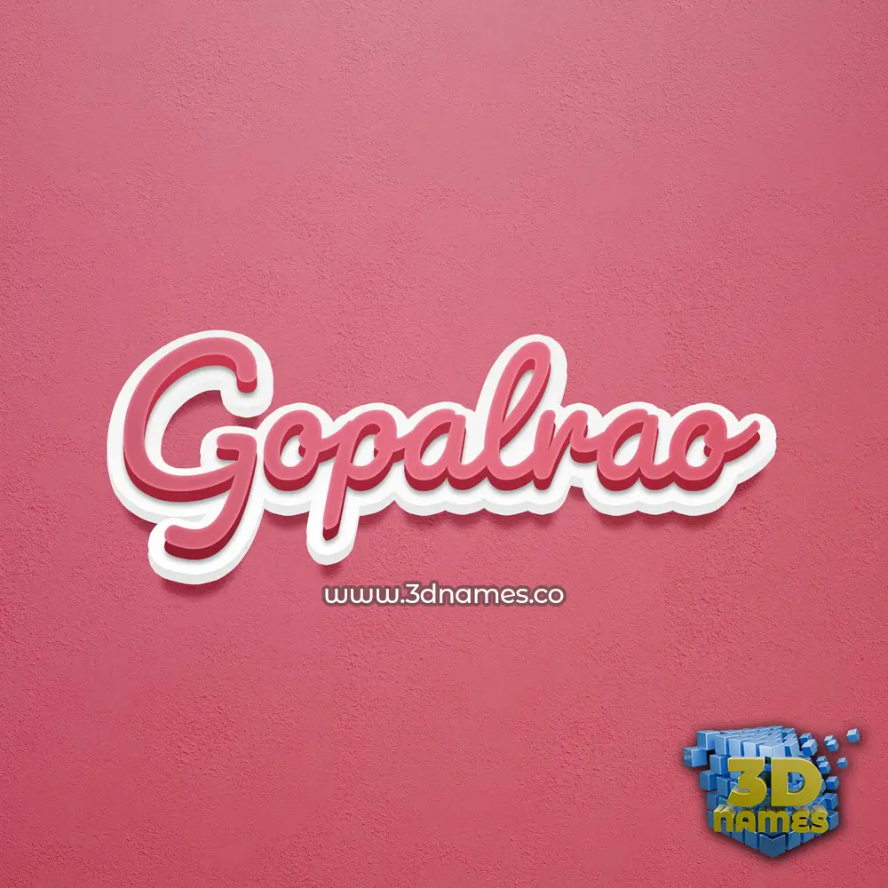 gopalrao in Red Scribble style - 3D name wallpaper