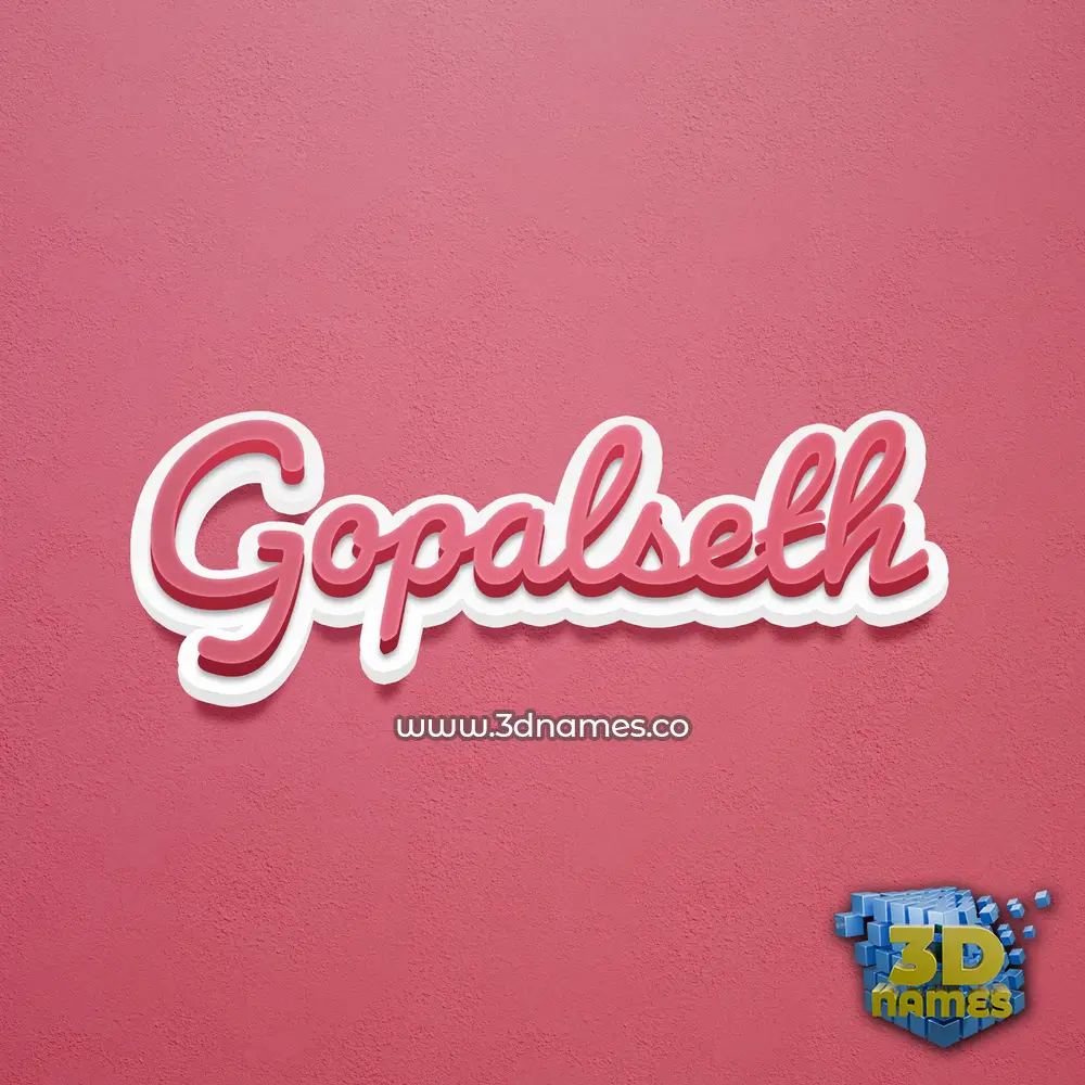 gopalseth in Red Scribble style - 3D name wallpaper