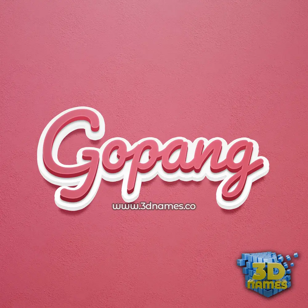gopang in Red Scribble style - 3D name wallpaper