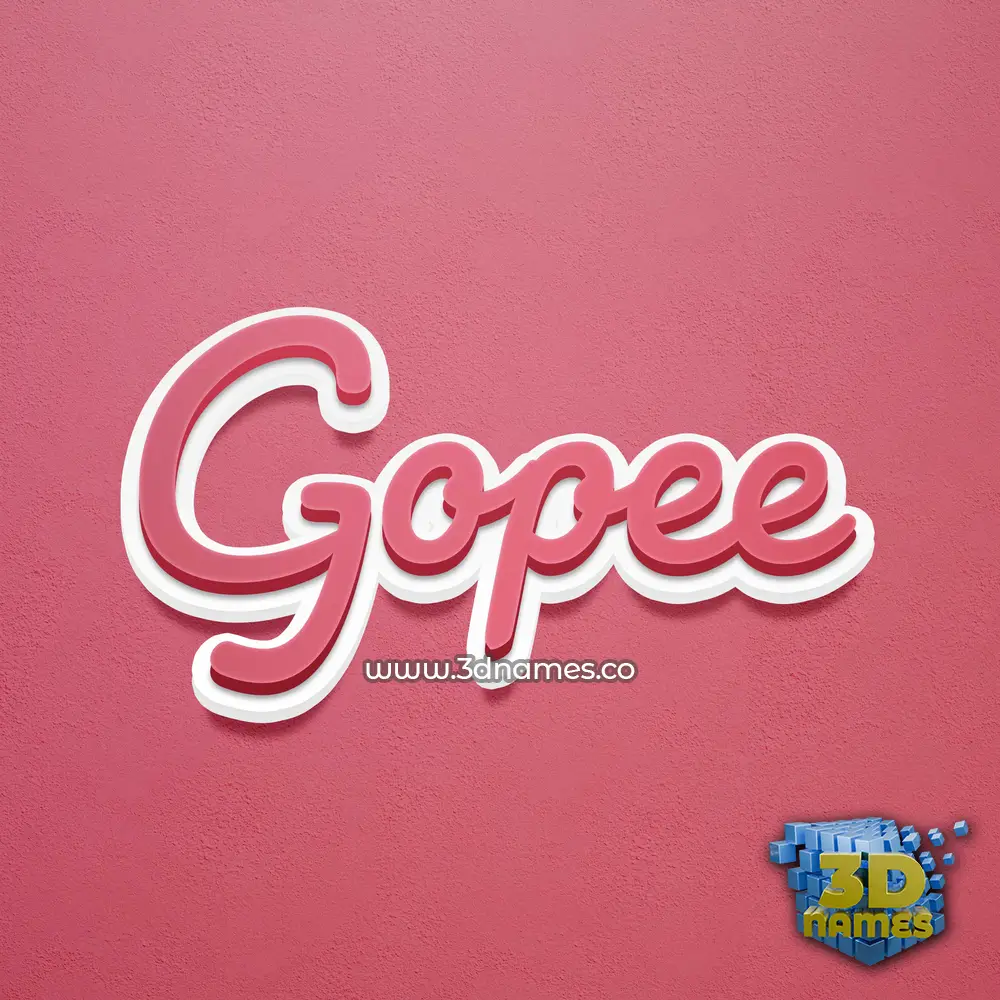 gopee in Red Scribble style - 3D name wallpaper