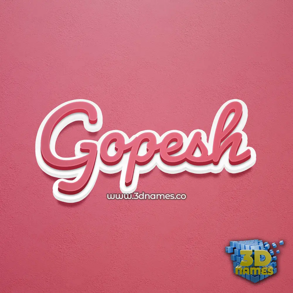 gopesh in Red Scribble style - 3D name wallpaper