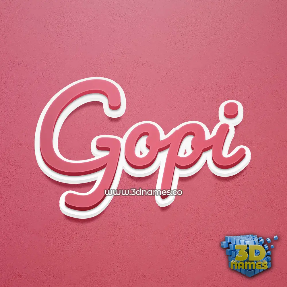 gopi in Red Scribble style - 3D name wallpaper