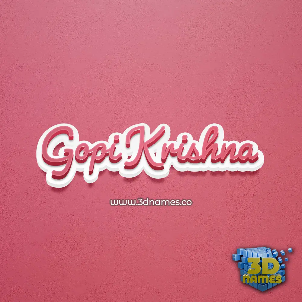 gopi krishna in Red Scribble style - 3D name wallpaper