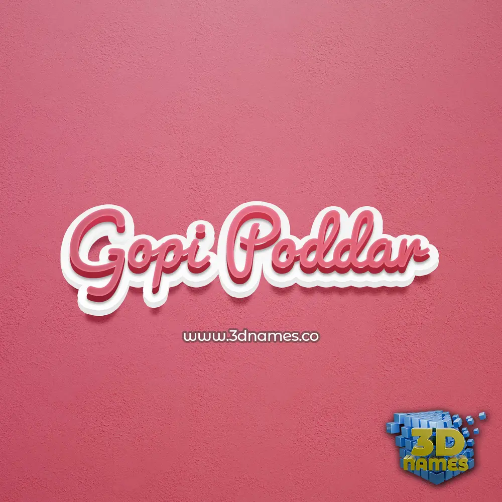 gopi poddar in Red Scribble style - 3D name wallpaper