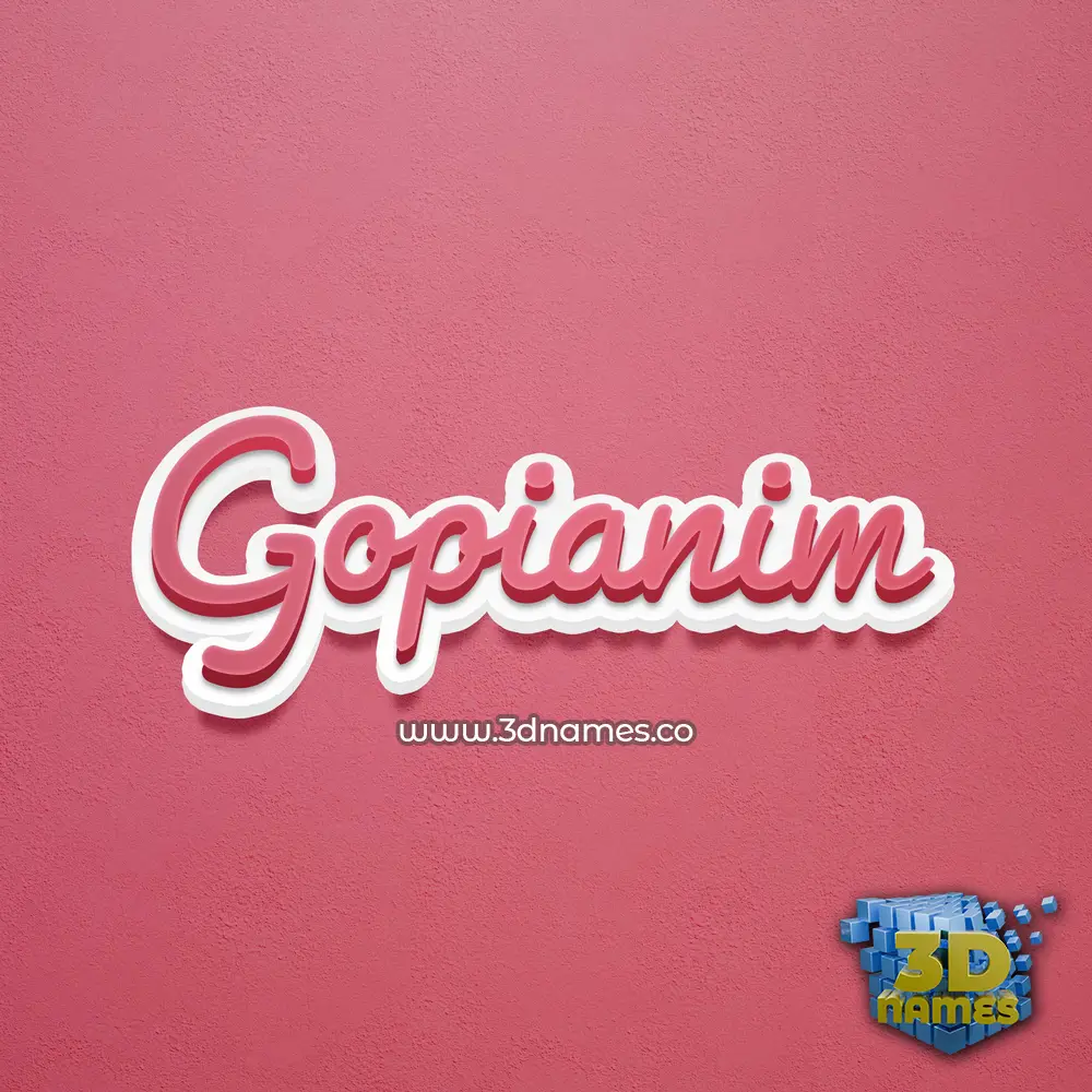 gopianim in Red Scribble style - 3D name wallpaper