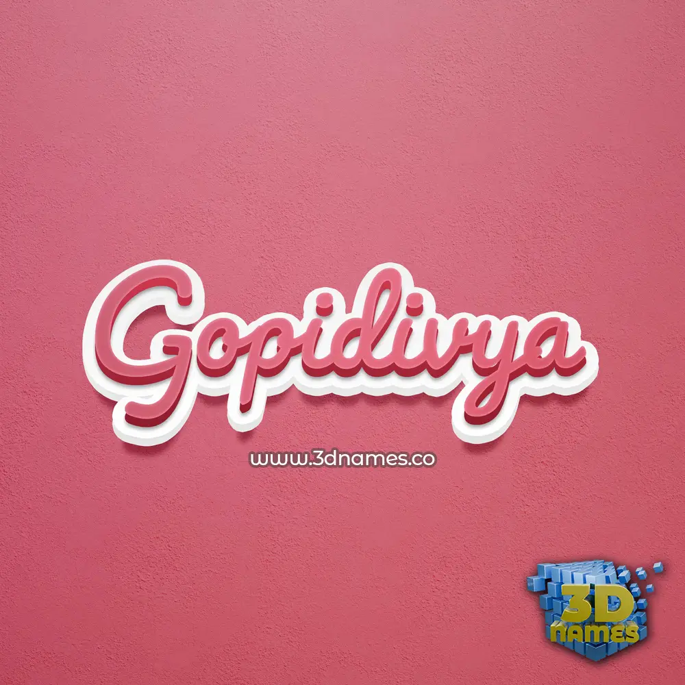 gopidivya in Red Scribble style - 3D name wallpaper