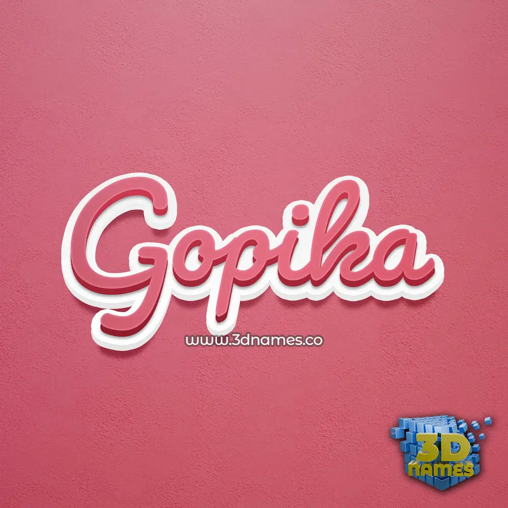 gopika in Red Scribble style - 3D name wallpaper