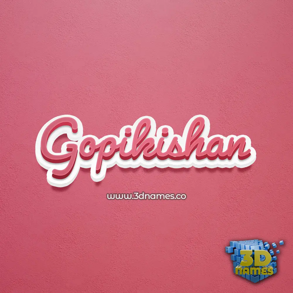gopikishan in Red Scribble style - 3D name wallpaper