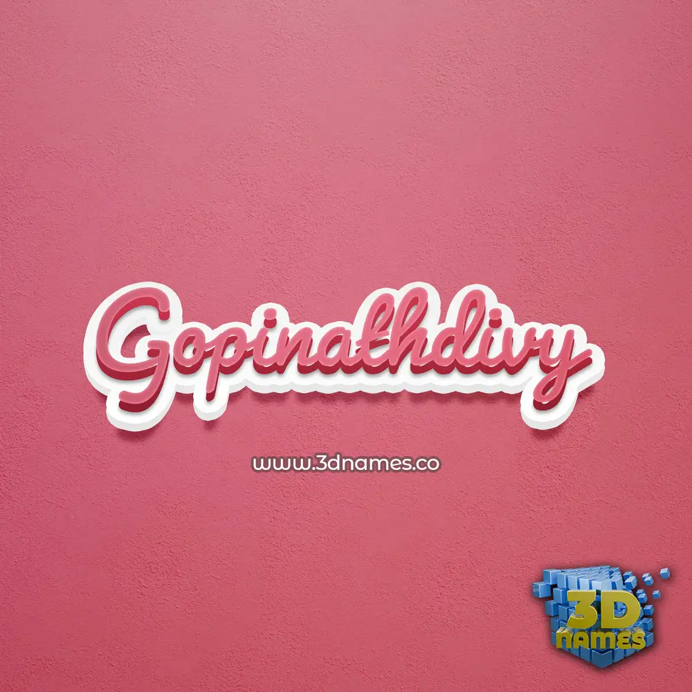 gopinathdivy in Red Scribble style - 3D name wallpaper