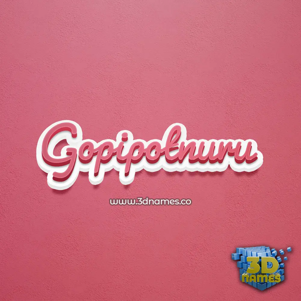 gopipotnuru in Red Scribble style - 3D name wallpaper