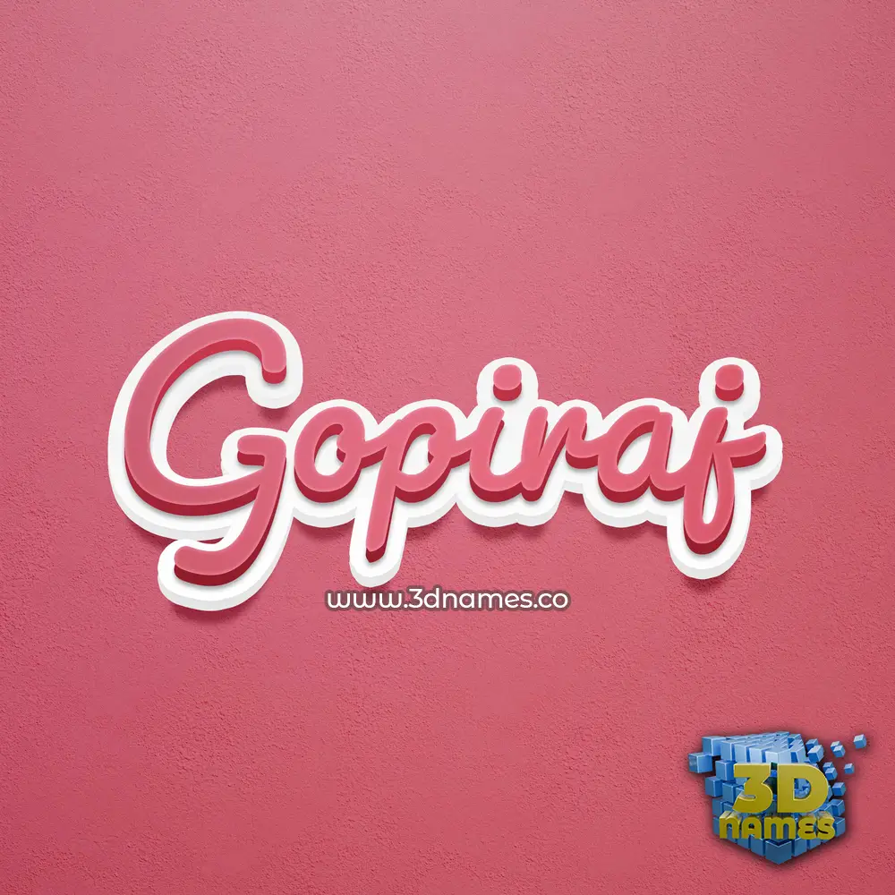 gopiraj in Red Scribble style - 3D name wallpaper