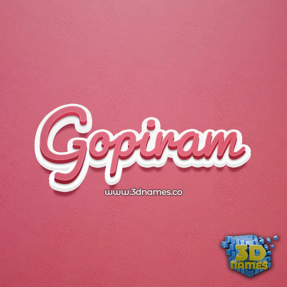 gopiram in Red Scribble style - 3D name wallpaper