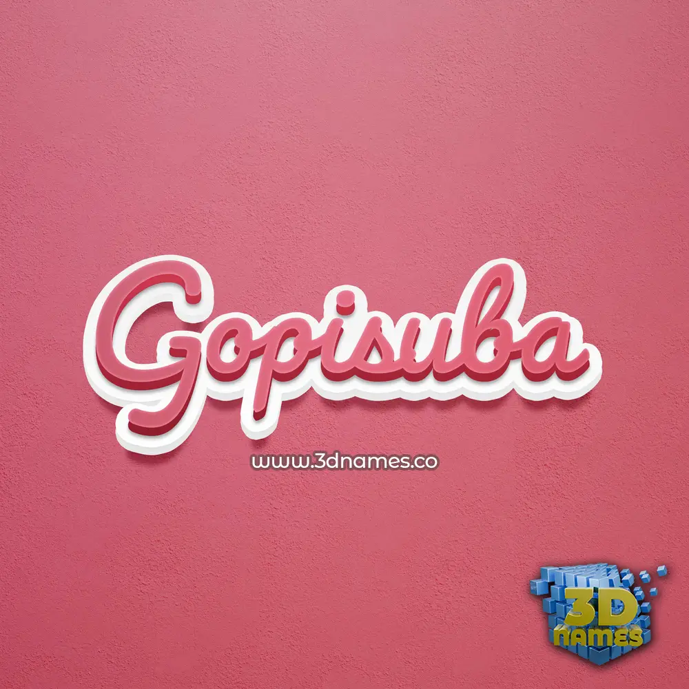 gopisuba in Red Scribble style - 3D name wallpaper