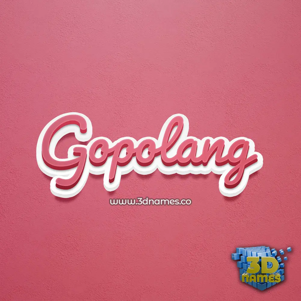 gopolang in Red Scribble style - 3D name wallpaper