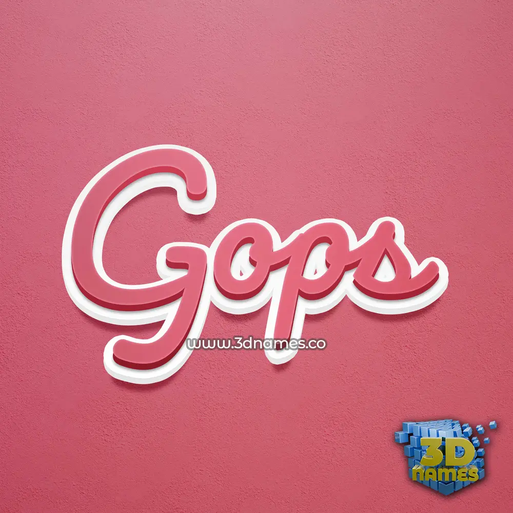 gops in Red Scribble style - 3D name wallpaper