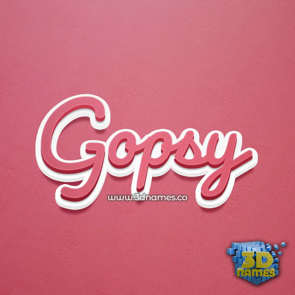 gopsy in Red Scribble style - 3D name wallpaper