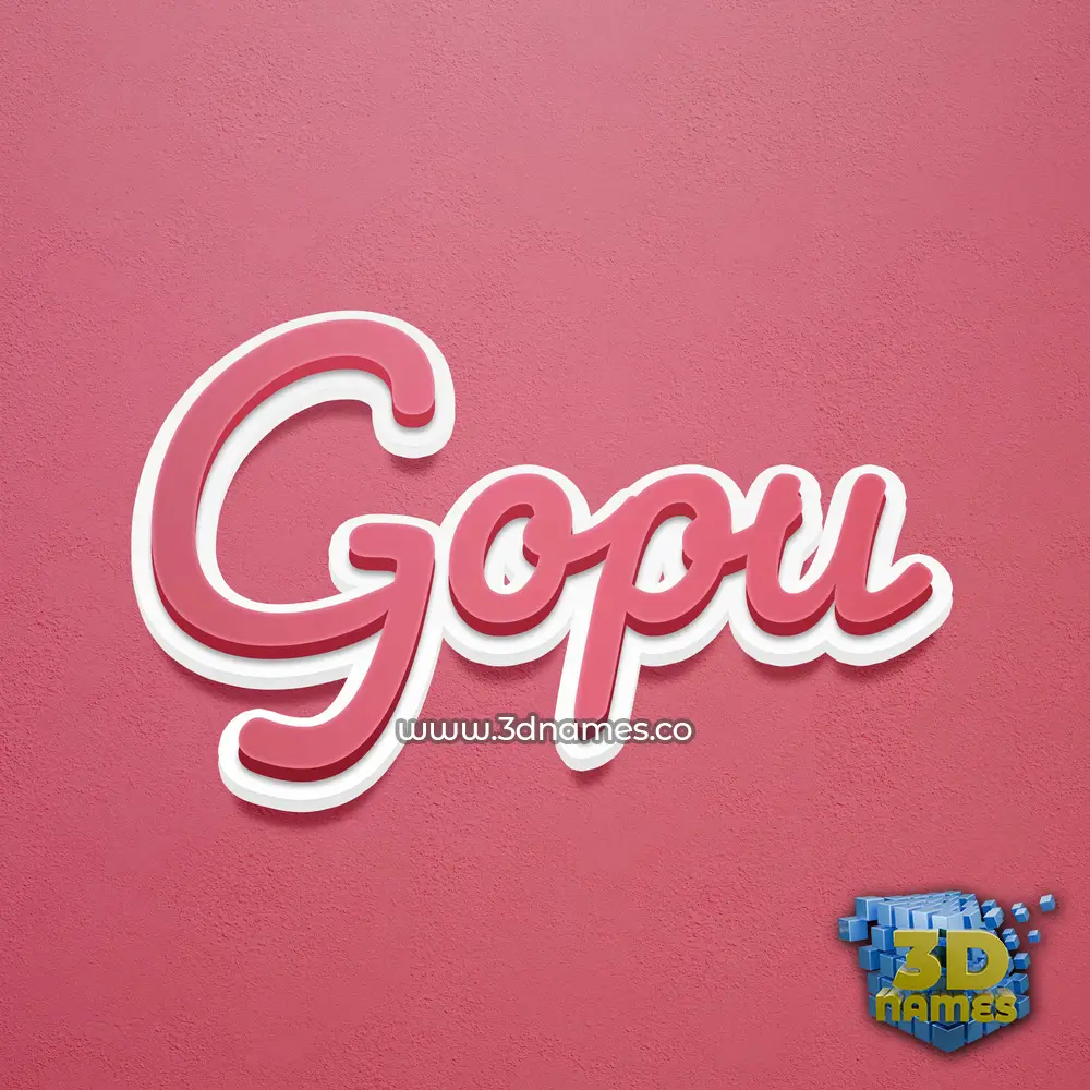 gopu in Red Scribble style - 3D name wallpaper