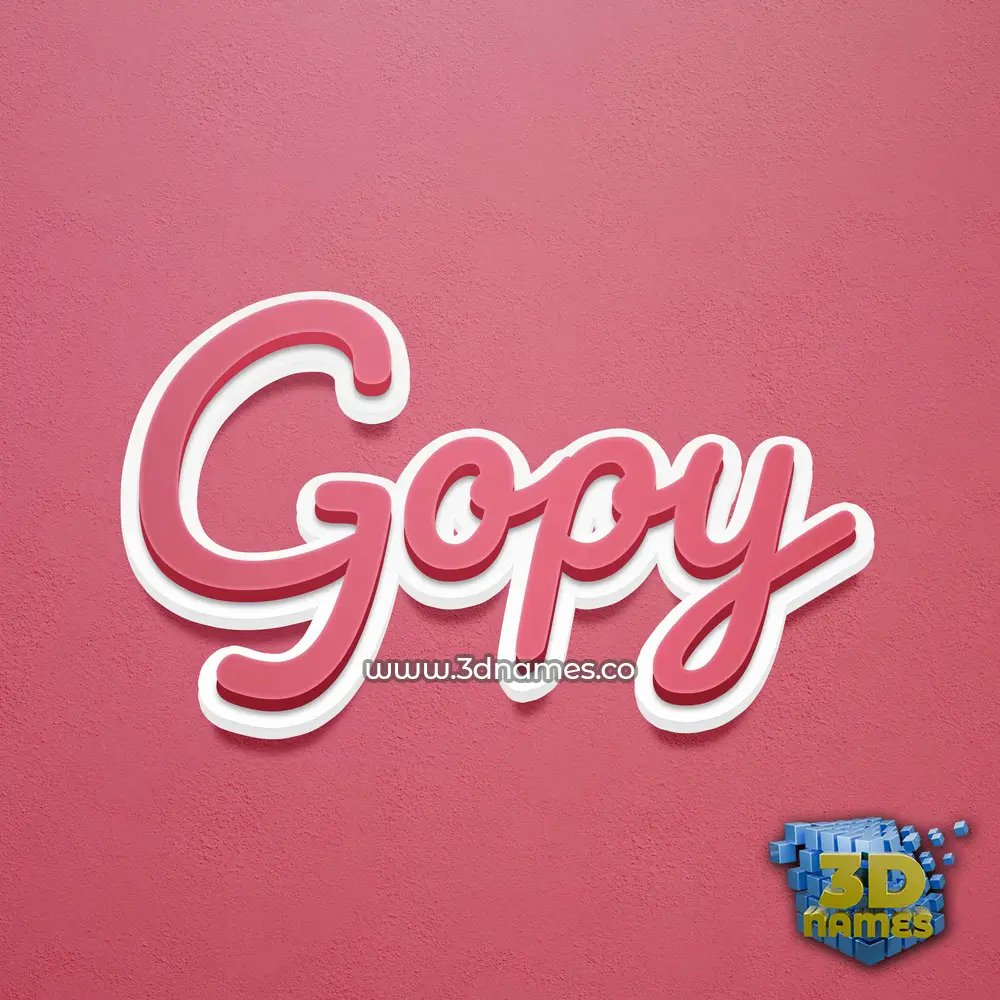 gopy in Red Scribble style - 3D name wallpaper