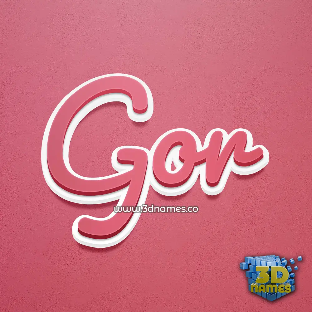 gor in Red Scribble style - 3D name wallpaper