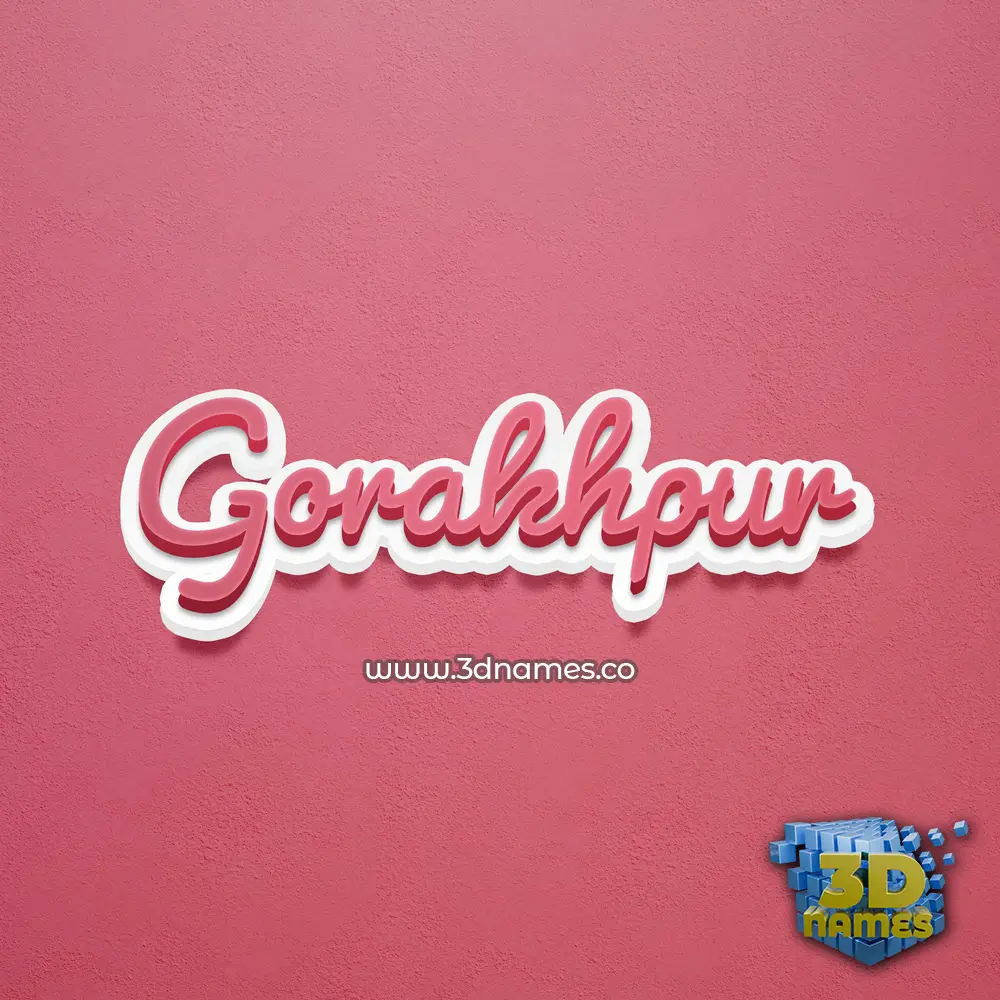 gorakhpur in Red Scribble style - 3D name wallpaper