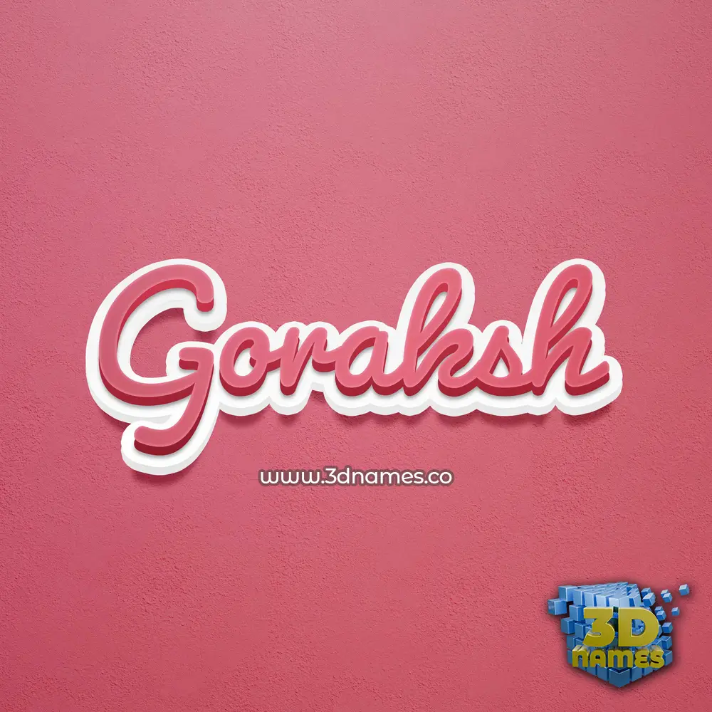 goraksh in Red Scribble style - 3D name wallpaper