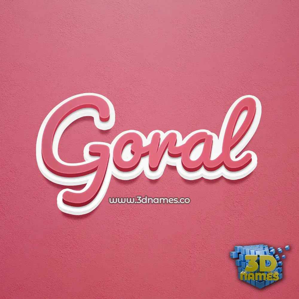 goral in Red Scribble style - 3D name wallpaper