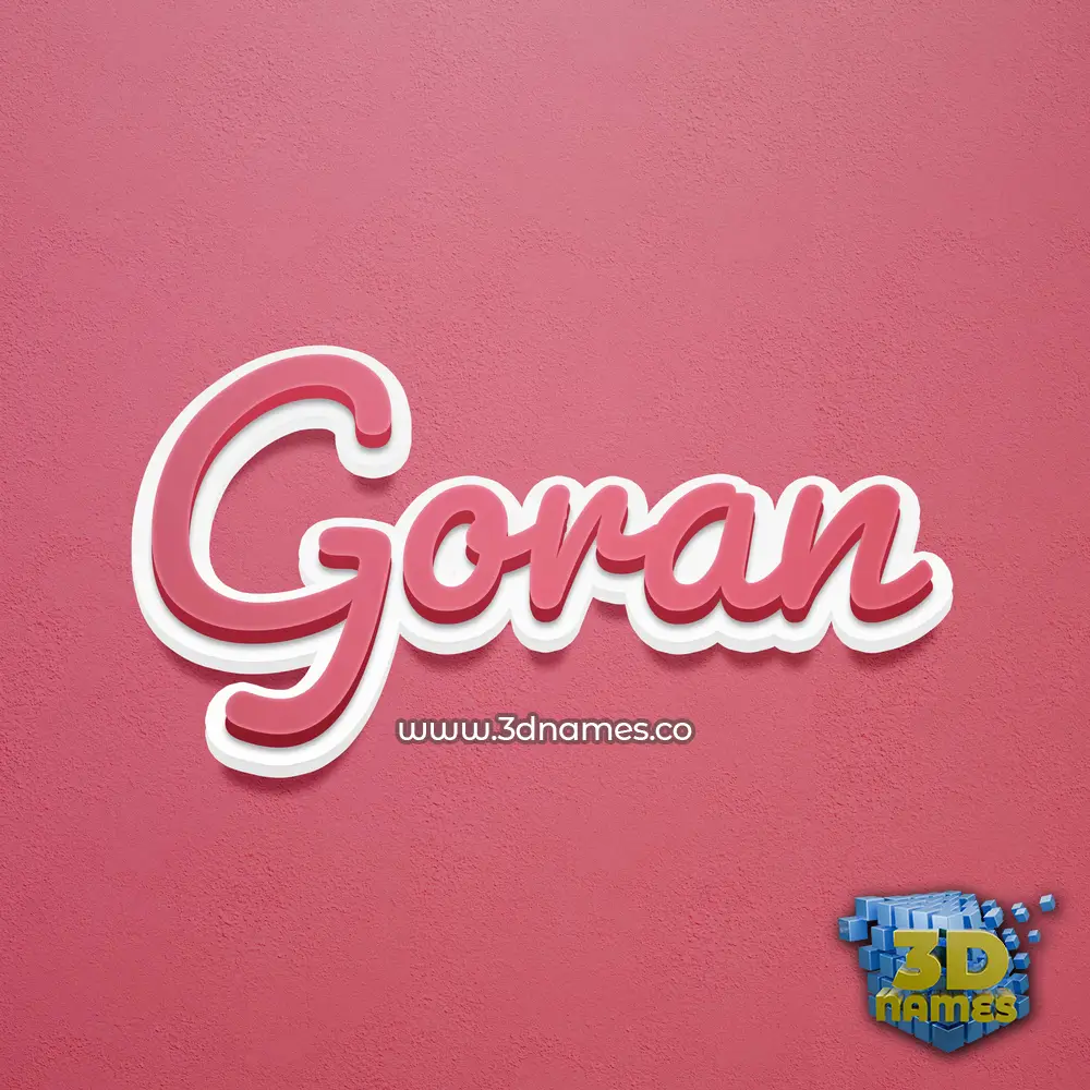 goran in Red Scribble style - 3D name wallpaper