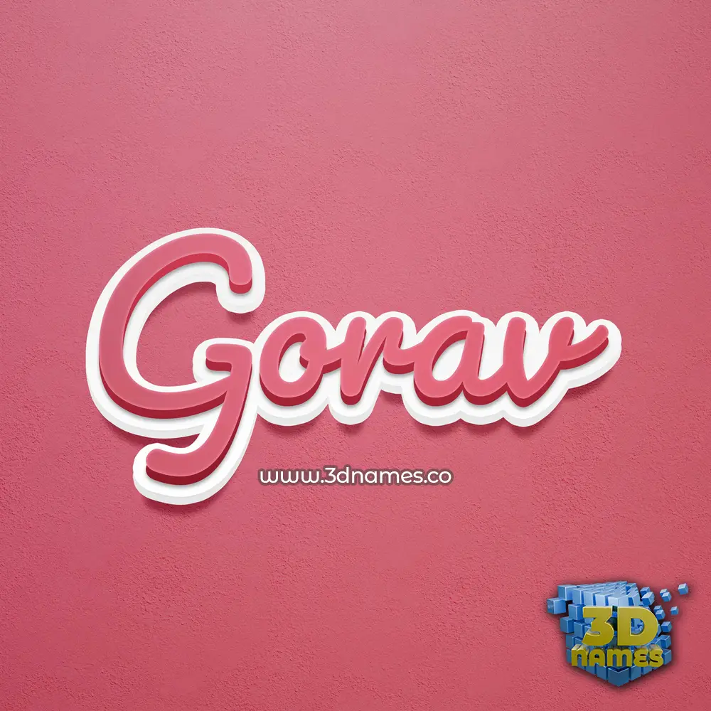 gorav in Red Scribble style - 3D name wallpaper
