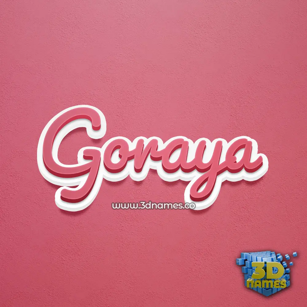 goraya in Red Scribble style - 3D name wallpaper