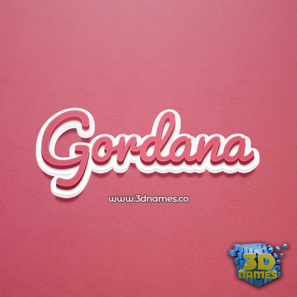 gordana in Red Scribble style - 3D name wallpaper